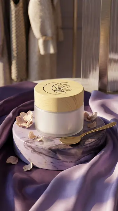 Premium Skincare on Purple Marble